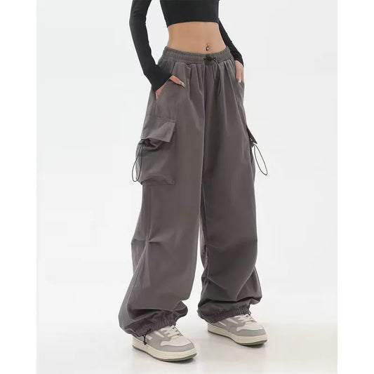 Pantalon cargo surdimensionné à taille élastique